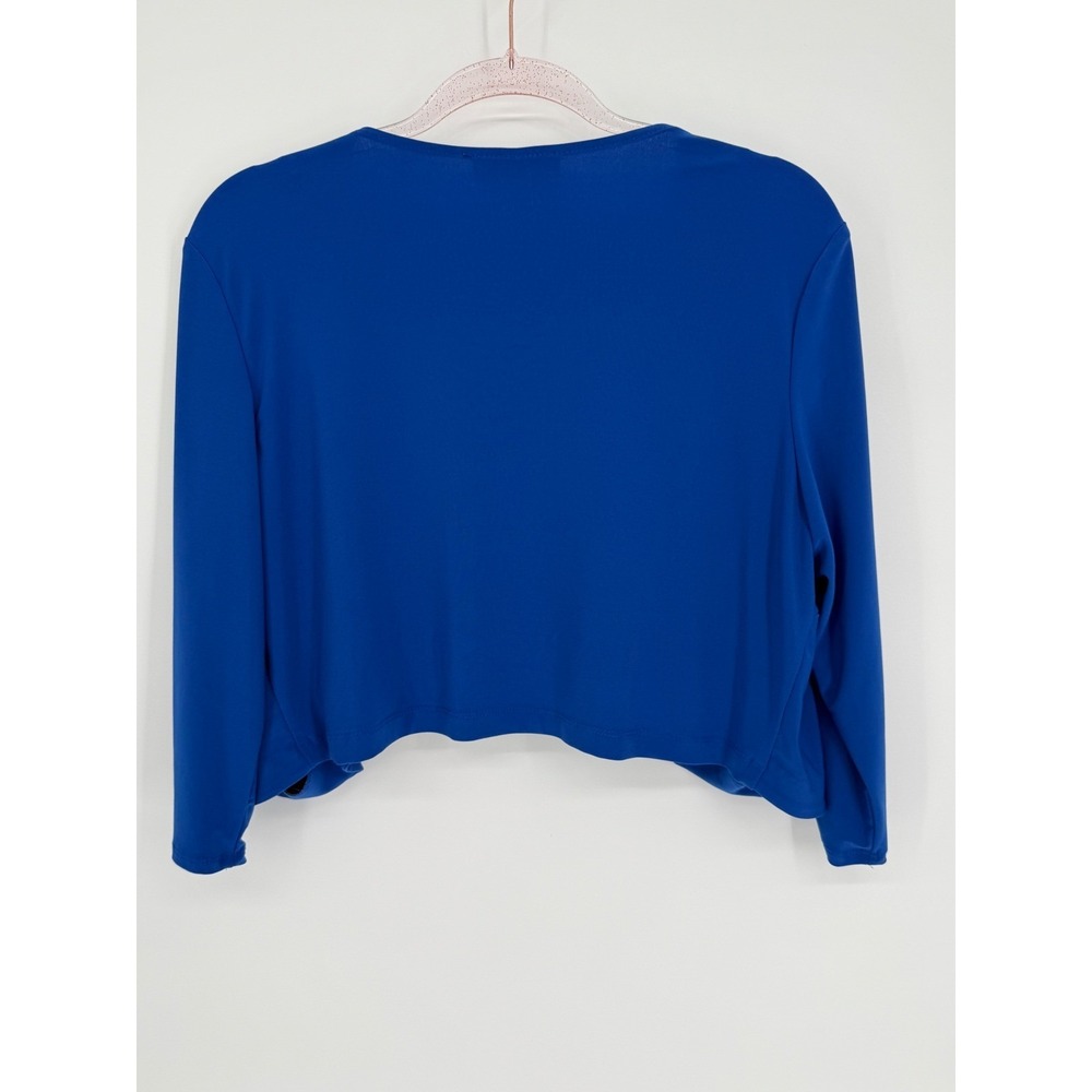 Perceptions New York Blue Open Front Long Sleeve Cropped Cardigan Size 14 - Picture 4 of 7